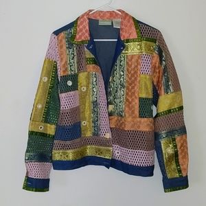 220 Hickory patchworks light Denim Jacket Small